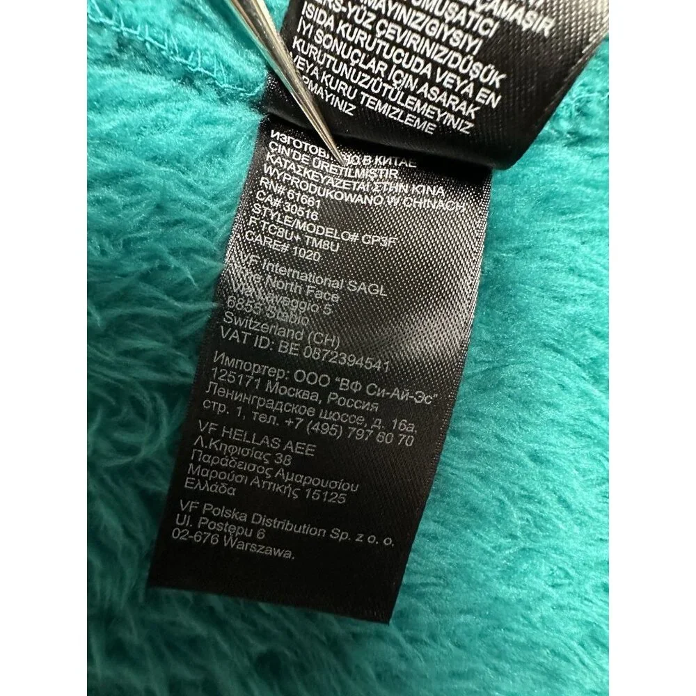 The North Face Jacket Women’s M Osito 2 Teal Blue Fuzzy High Loft Fleece FA15 - Picture 8 of 16